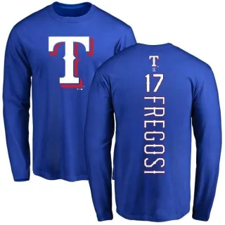 Men's Texas Rangers Jim Fregosi Royal Backer Long Sleeve T-Shirt