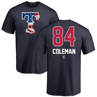 Youth Texas Rangers Carson Coleman Navy Name and Number Banner Wave T-Shirt